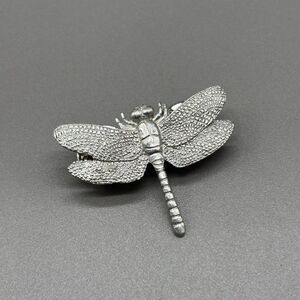 Vintage Dragonfly Pewter Pin GG Harris 1999 Insect Brooch Nature Jewelry